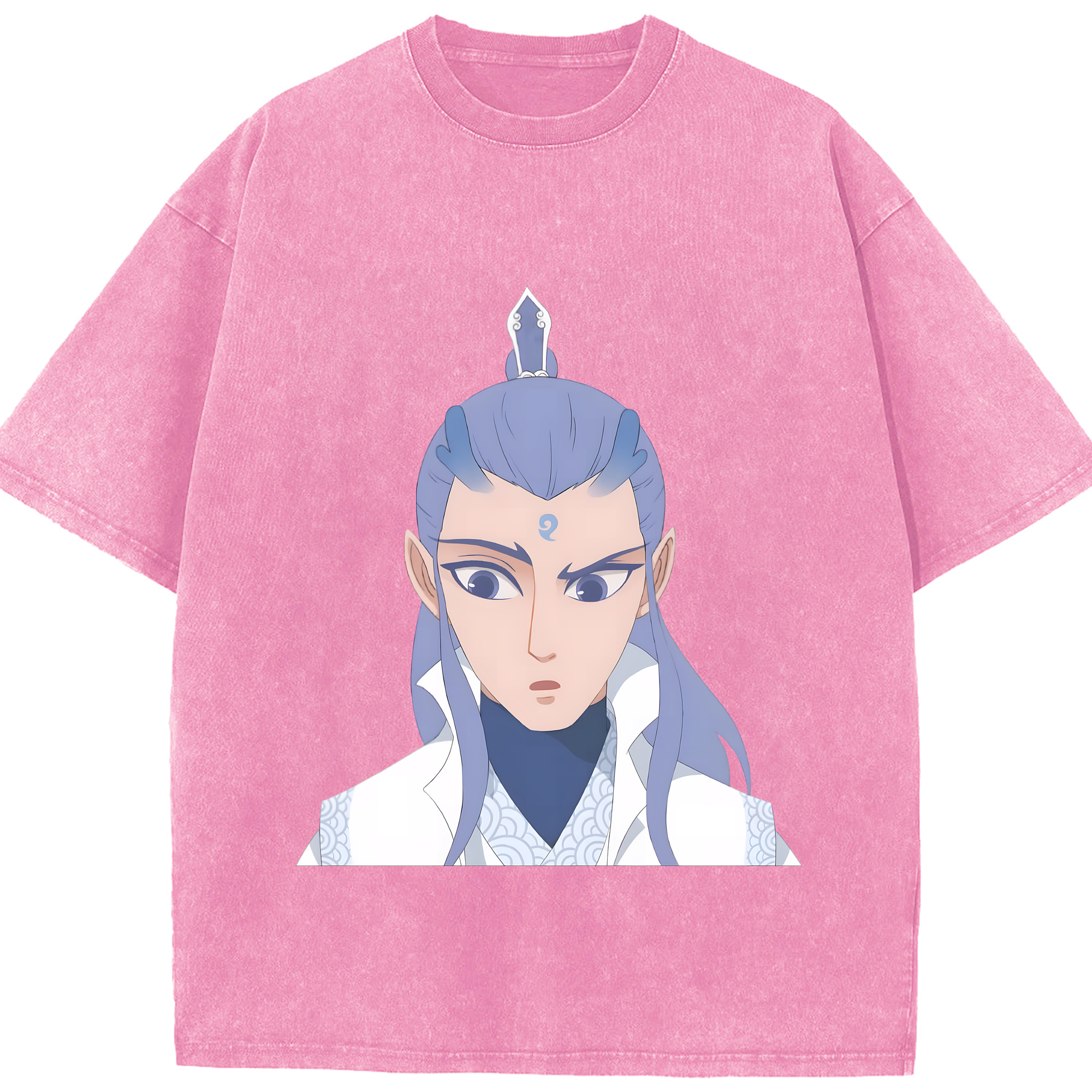 （画像用） Ne Zha 2 ナタ 魔童の大暴れ 綿100% ヴィンテージ風 半袖Tシャツ（フロントプリント）